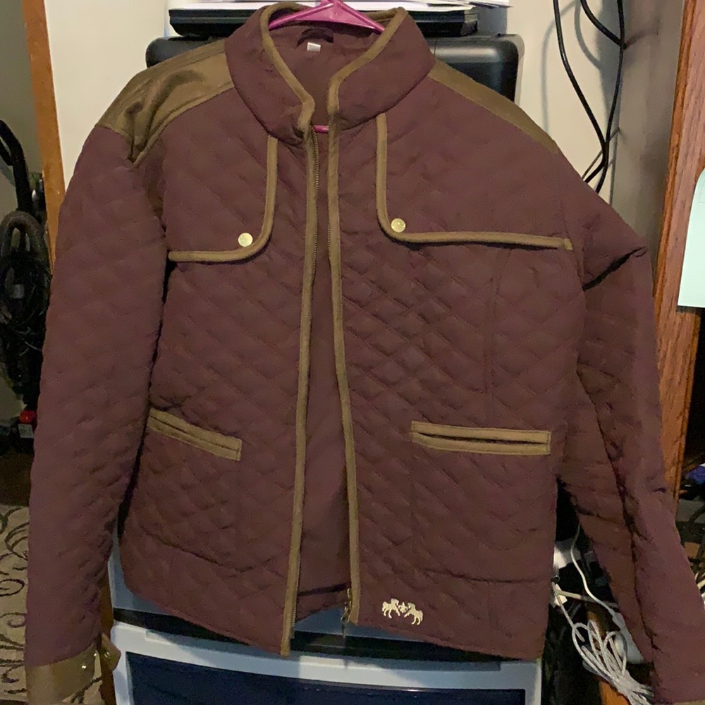 Quilted Maroon and suede jacket
